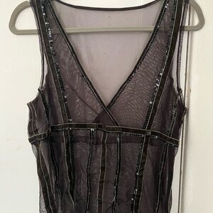 Sheer Sequin Boho Layering Top